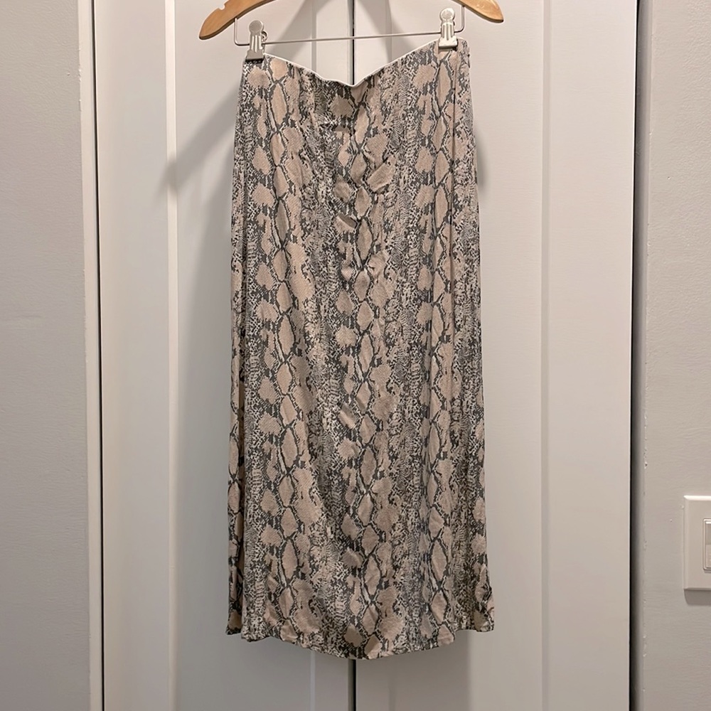 Snake Print Midi Skirt